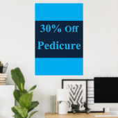 Affiches de salon de coiffure 30% de réduction Péd (Bureau à domicile)