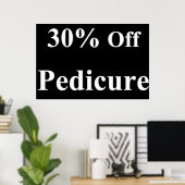Affiches de salon de coiffure 30% de réduction Péd (Bureau à domicile)