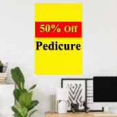 Affiches de salon de coiffure 50% de réduction Péd (Bureau à domicile)
