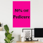 Affiches de salon de coiffure 50% de réduction Péd (Bureau à domicile)