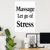 Affiches de salon de coiffure Massage Stress (Bureau à domicile)