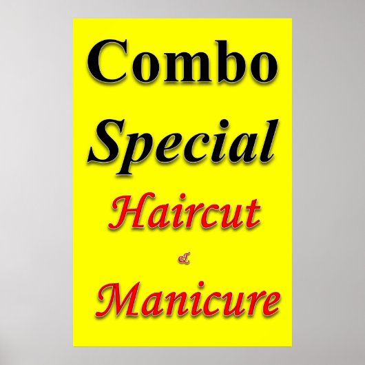 Affiches de salon de coiffure pour hommes Combo co (Devant)