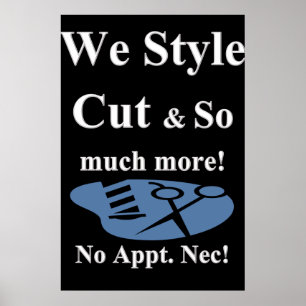 Affiches de salon de coiffure pour hommes Nous cou