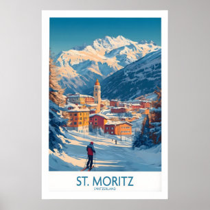 Affiches de ski d'art mural de St Moritz 1