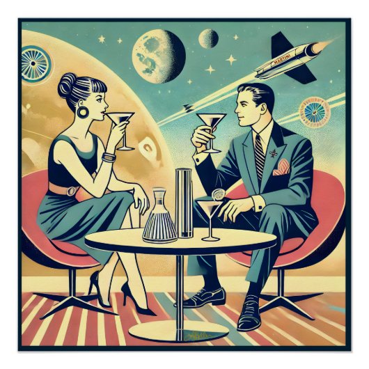Affiches de voyage spatial Martini Équipage de vol (Devant)