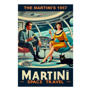 Affiches de voyage spatiaux Martini Les Martini's