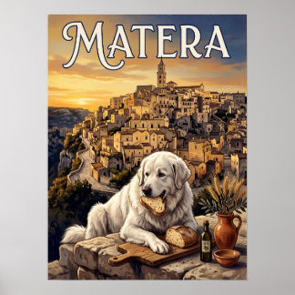 Affiches de voyage vintage | Matera Italie Chien