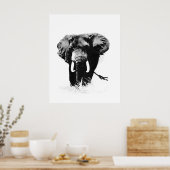 Affiches d'éléphants en noir et blanc (Cuisine)