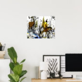 Affiches des guerriers d'hiver et des orignaux (Bureau à domicile)