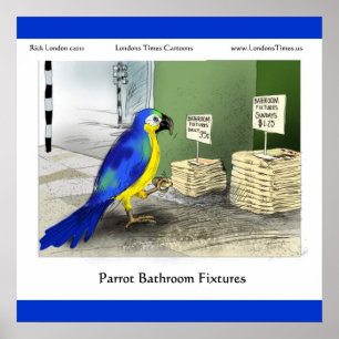 Affiches drôles d'art fin de Parrot Salles de bain