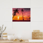 Affiches du coucher de soleil sur la plage (Cuisine)