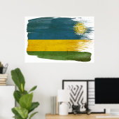 Affiches du drapeau rwandais (Bureau à domicile)