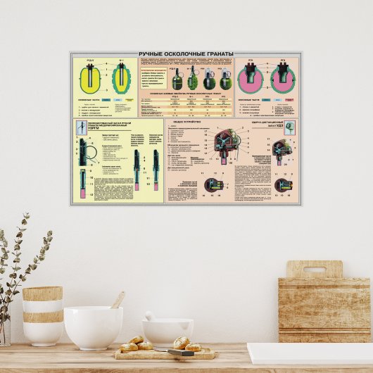 affiches éducatives - grenade à main Union soviéti (Cuisine)