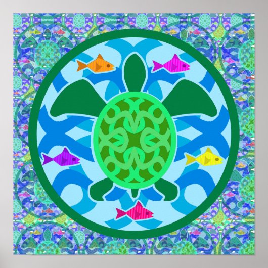 Affiches et imprimés de la tortue verte (Devant)
