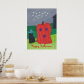 Affiches Halloween Citrouille Fantôme et Chat Sorc (Cuisine)