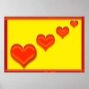 Affiches heureuses de coeurs