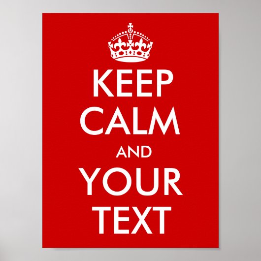 Affiches Keep Calm | Couleur de fond personnalisab (Devant)