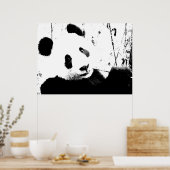 Affiches Panda - Visage de Panda Noir & Blanc (Cuisine)