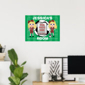 Affiches personnalisables de chambre fille de foot (Bureau à domicile)