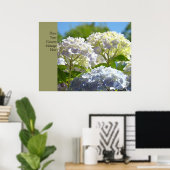 Affiches personnalisées Fleurs d'hydrangea bleues (Bureau à domicile)