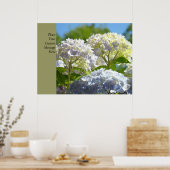 Affiches personnalisées Fleurs d'hydrangea bleues (Cuisine)