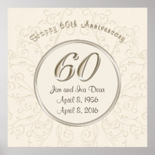 Affiches personnalisées pour les 60 ans de mariage