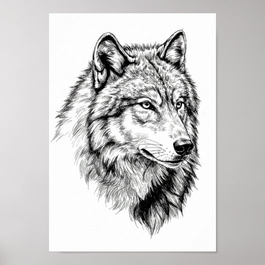 Affiches Portrait d'Animal Noir et Blanc (Devant)