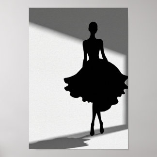 Affiches Silhouette de Mode Noir et Blanc