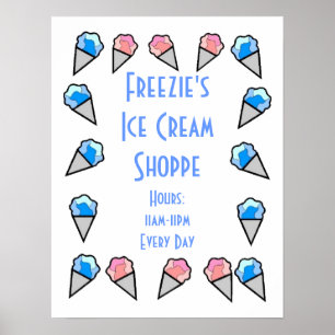 Affiches sur la frontière de la crème glacée perso