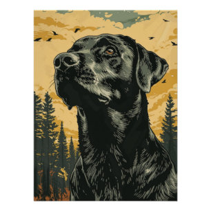 Affiches Vintage de Labradors Retrievers Noirs
