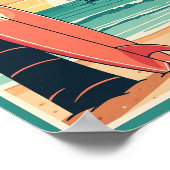 Affiches Vintage Plage Impression Surf (Coin)