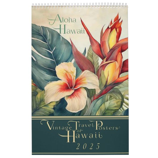 Affiches Vintage voyage du calendrier Hawaii 2025 (Protection)