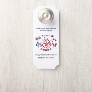 Affichette De Porte 4 JUILLET USA Realtor Hello Summer Patriotic