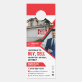 Affichette De Porte Agent immobilier Red professionnel Acheter Vendre  (Dos)