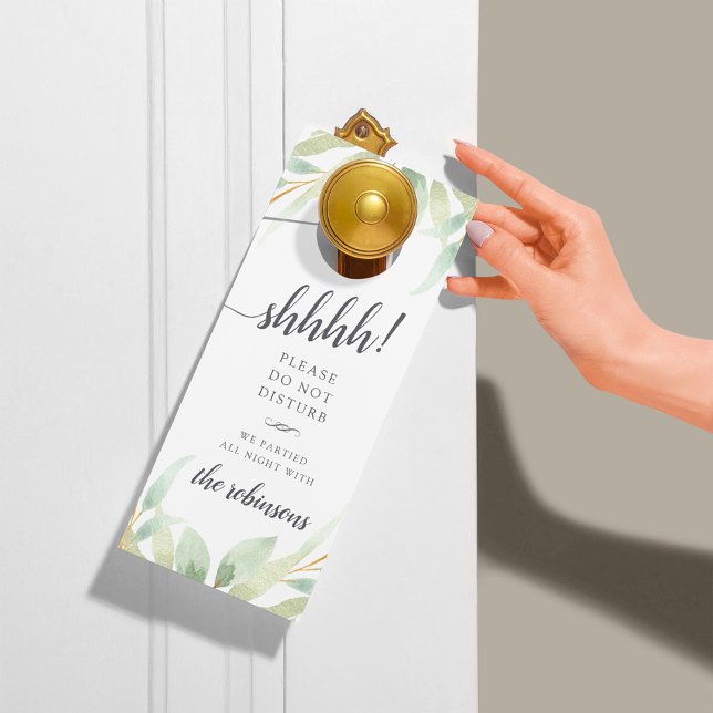 Affichette De Porte Airy Botanical Wedding Welcome/Do Not Disturb (Créateur téléchargé)
