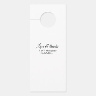 Affichette De Porte Amour & merci ajoutez nom du couple mariage ajoute