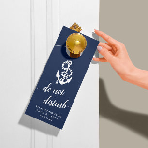 Affichette De Porte Ancre nautique Ne Dérangez Pas La Faveur Du Mari