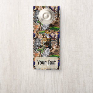 Affichette De Porte Animaux sauvages de la Savane africaine