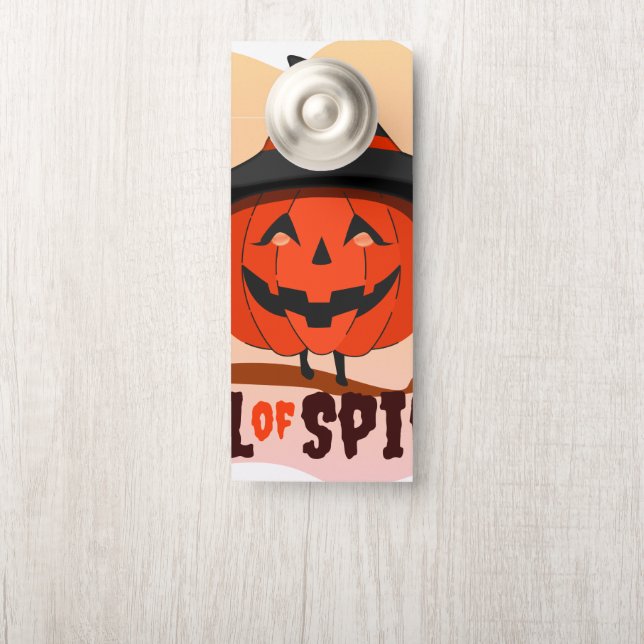 Affichette De Porte Appel de l'Esprit d'Halloween (Sur le bouton)