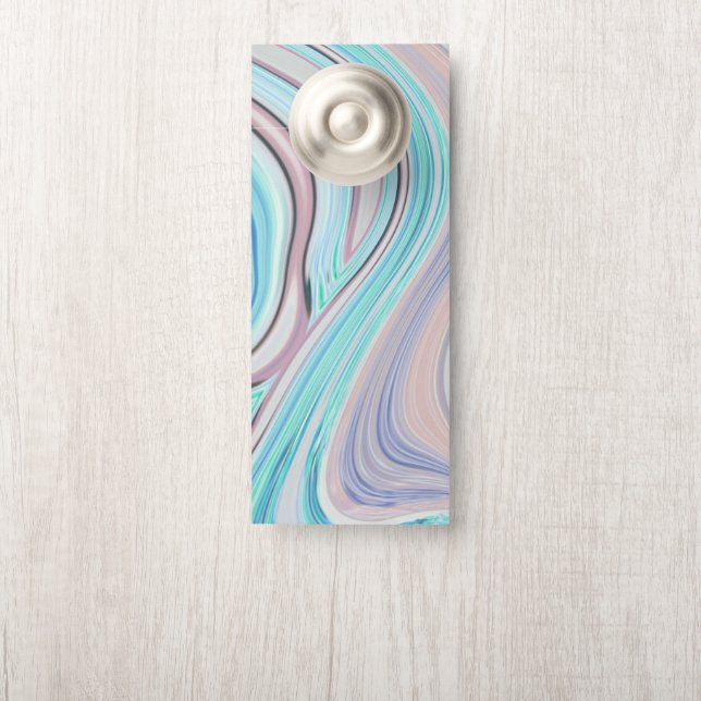 Affichette De Porte aqua bleu menthe vert lilas violet pastel arc-en-c (Sur le bouton)