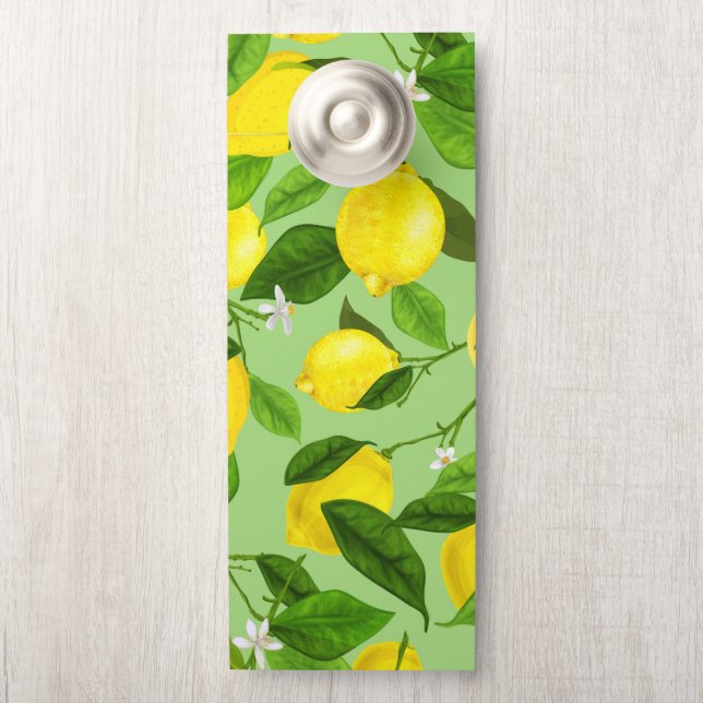 Affichette De Porte Aquarelle Citron 3 (Sur le bouton)