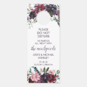 Affichette De Porte Aquarelle violette rouge mauve rose (Devant)