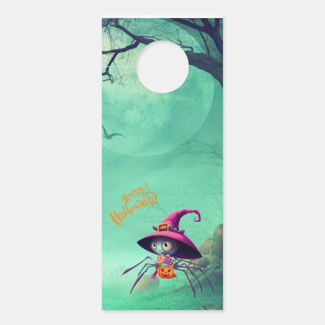 Affichette De Porte Automne/araignée/sorcière/halloween (Devant)
