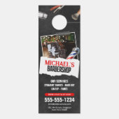 Affichette De Porte Barbier professionnel Pole Coiffeur Rasage (Dos)