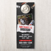 Affichette De Porte Barbier professionnel Pole Coiffeur Rasage (Sur le bouton)