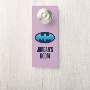 Affichette De Porte Batman Symbole rose et bleu