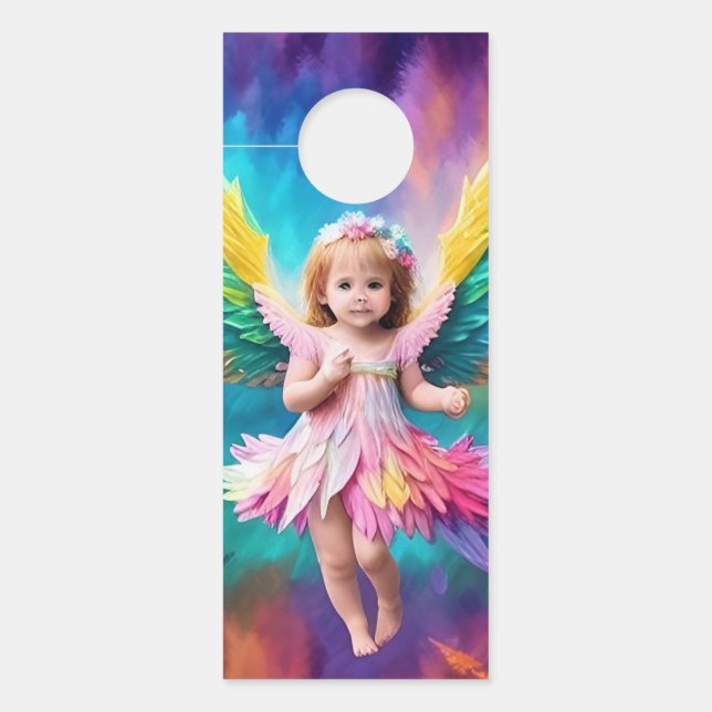Affichette De Porte Bébé Bébé Ange ailes Art-38424 (Devant)