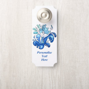Affichette De Porte Blue Mermaid Ocean Salle de bain douche