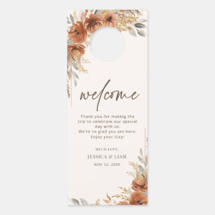 Affichette De Porte Boho Terracotta Automne Fleurs Mariage Ne pas déra