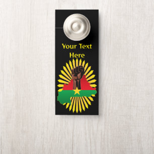 Affichette De Porte Burkina Faso Carte, drapeau et première révolution